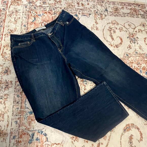 Fashion Bug Wide Leg Blue Jean Dark Wash Plus Size 20W - Picture 1 of 5